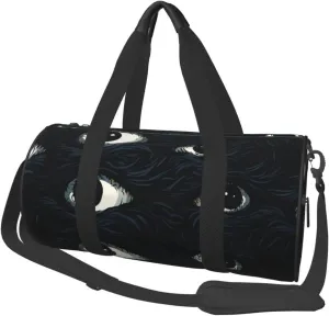 Scary Eyes Travel Duffle Bag for Men Women Sport Gym Bag Foldable Weekender Bag Carry on Overnight Bag for Travel Swimming Basketball