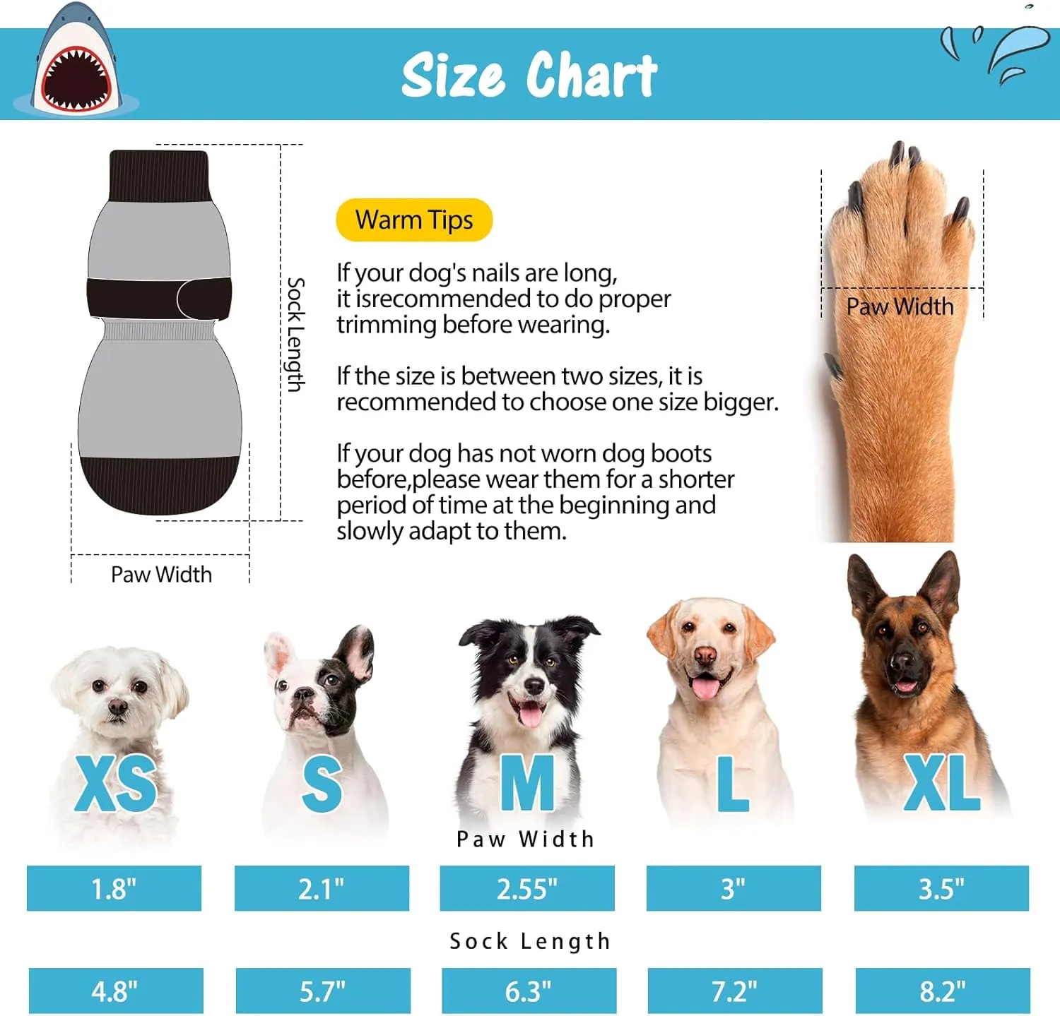 SCENEREAL Double Side Anti-Slip Dog Socks for Hardwood Floors to Stop Licking Paws, Non-Slip Dog Shoes for Hot/Cold Pavement, Slipping, Paw Protectors with Grippers