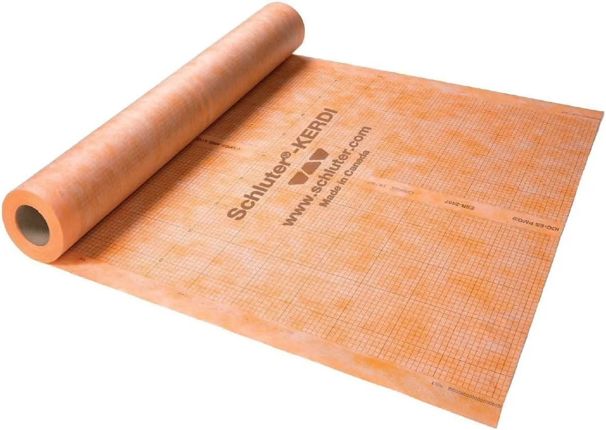 Schluter Kerdi Bonded Waterproofing and Vapor-Retardant Membrane for Tile Application - 3' 3" Width, 16' 5" Length, 54 Square Feet - KERDI200/5M