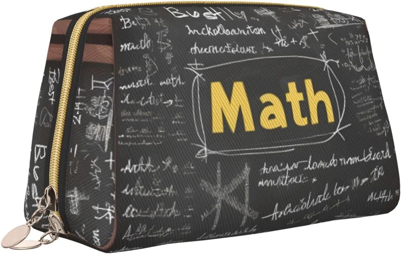 School Math Toiletry Pouch, Travel-Friendly Makeup Organizer For Makeup Brushes, Lipsticks