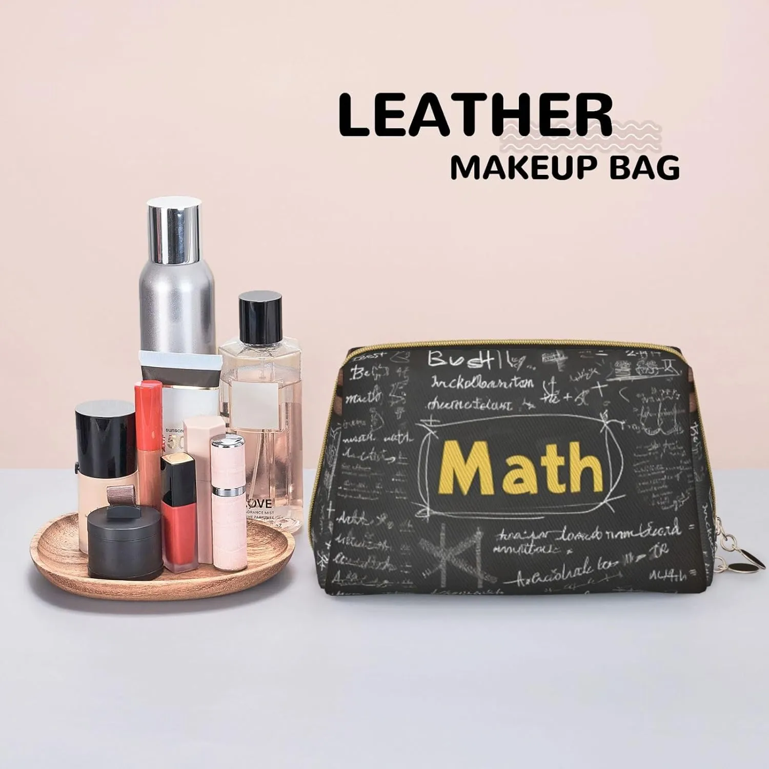 School Math Toiletry Pouch, Travel-Friendly Makeup Organizer For Makeup Brushes, Lipsticks