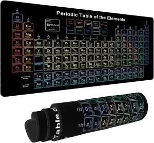 Science Periodic Table of The Chemical Elements Chart Gaming Keyboard Mouse Pad Mousepad Desk Mat Huge Extended XL Stitched Edge Rubber Sole for Home Office,31.4"X 11.8" (TS1077)