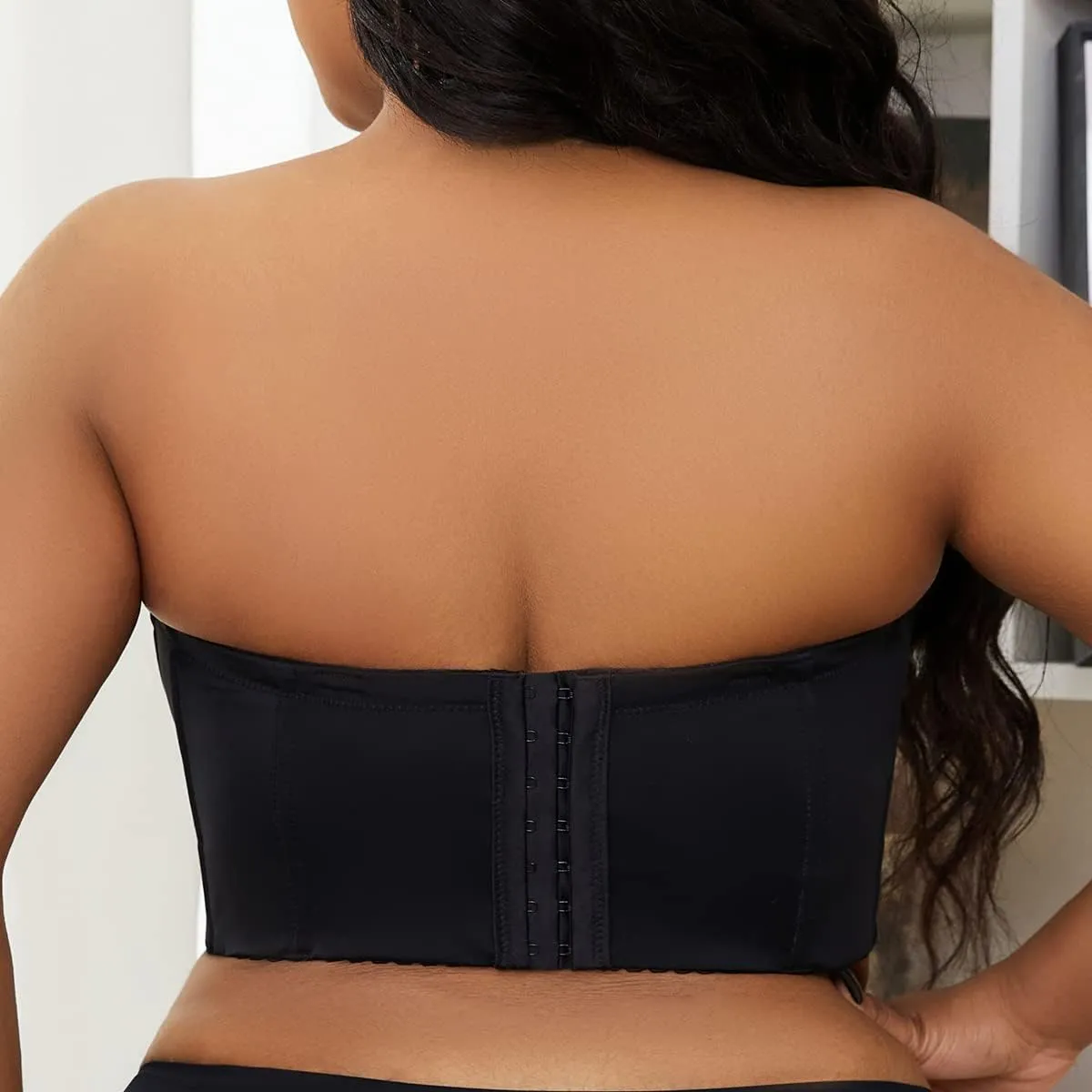 SEA BBOT Women Longline Strapless Bra Full Coverage Corset Bra Hide Back Fat