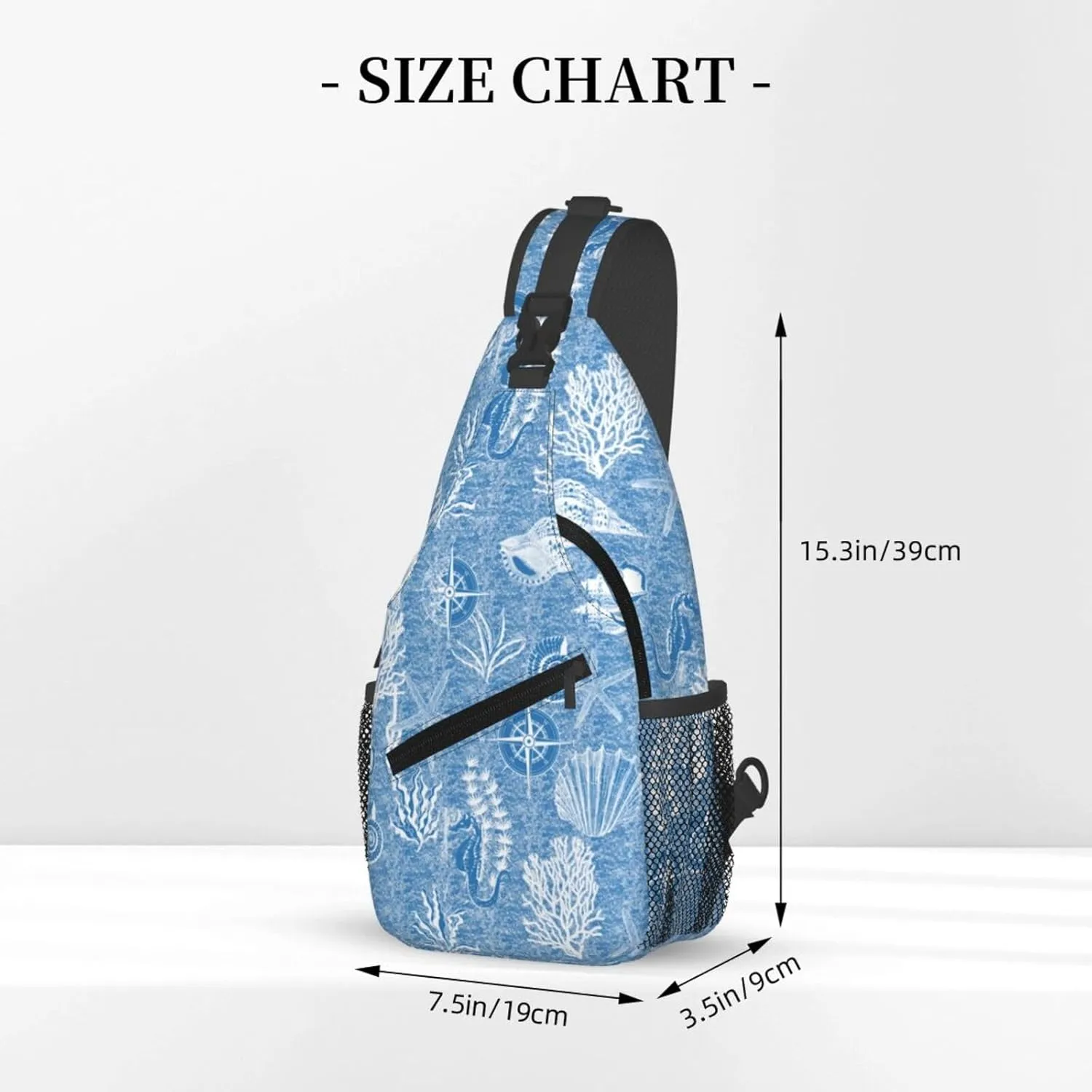 Sea Crossbody Sling Backpack Sling Bag Adjustable Chest Shoulder Daypack For Women Men