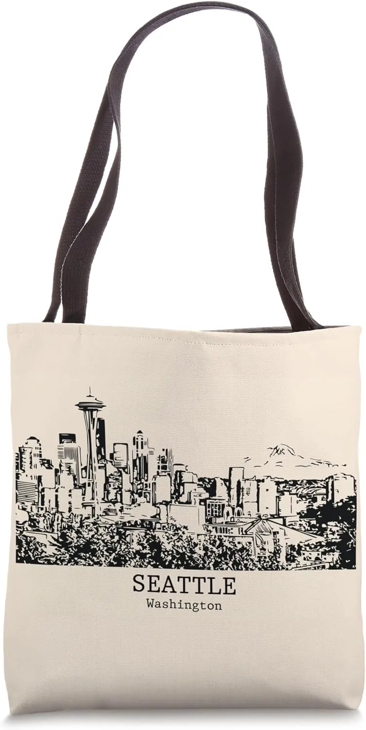 Seattle Washington Vintage Retro Travel Souvenir Tote Bag