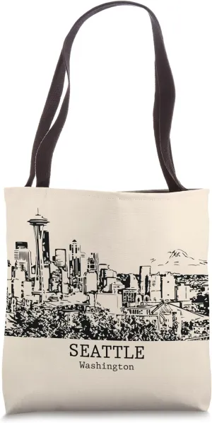 Seattle Washington Vintage Retro Travel Souvenir Tote Bag