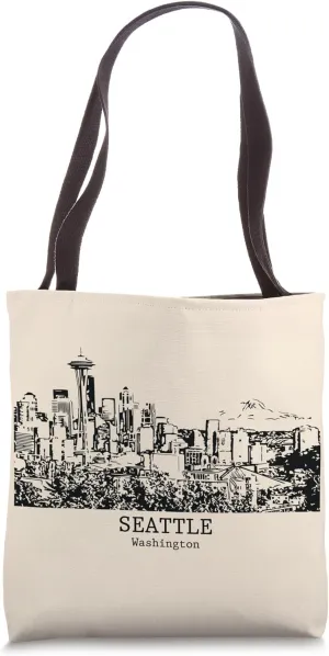 Seattle Washington Vintage Retro Travel Souvenir Tote Bag