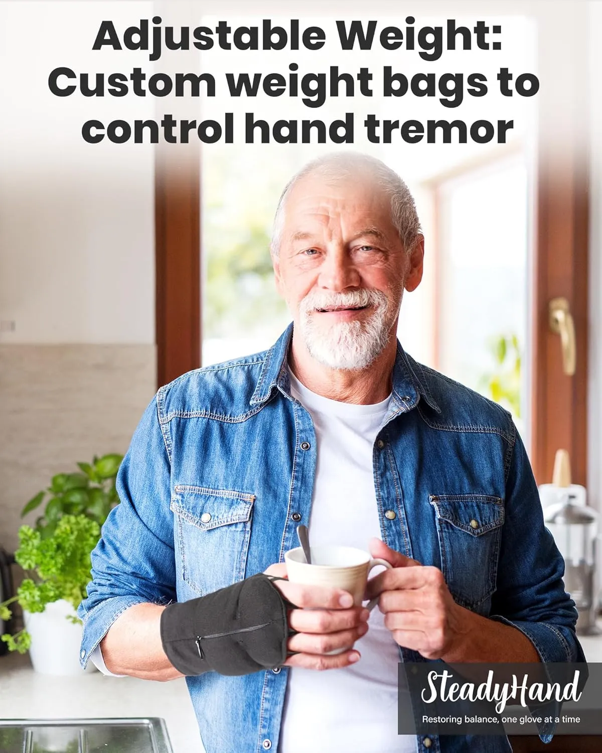 SecureHold Adjustable Weight Handwear: Advanced Tremor Control and Enhanced Manual Dexterity Support for Parkinson's, Stroke Recovery, and Daily Function Improvement