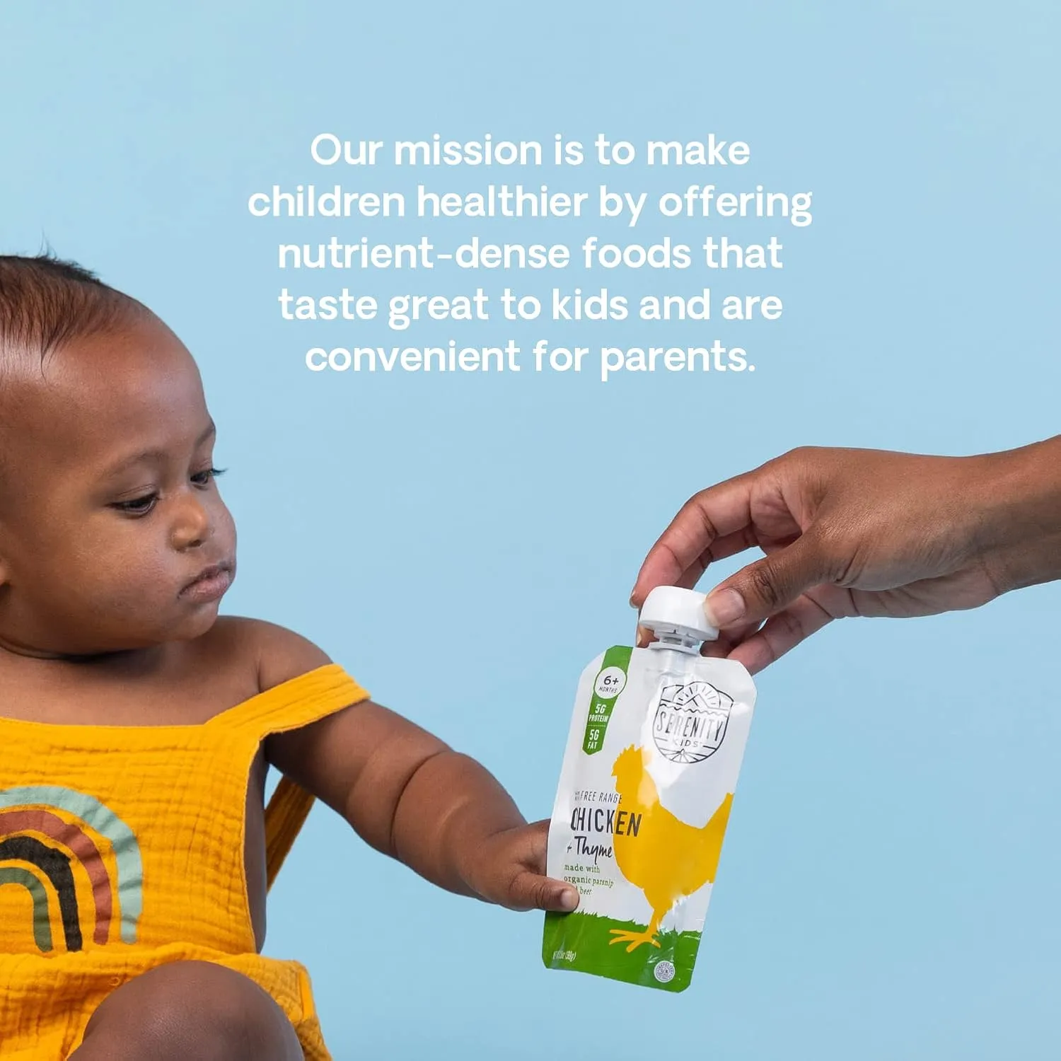 Serenity Kids 6  Months Baby Food Pouches Puree with Ethically Sourced Meat & Organic Veggies - 3.5 oz BPA-Free, Meat & Herbs Variety Pack - 6 Count