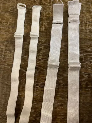 Sewing Bra Straps, 15mm & 20mm Lingerie Bra Straps, Underwear Straps, Extra Wide Straps, Off White
