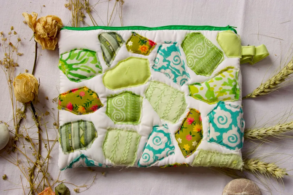 Shades of Green Mosaic Pouch