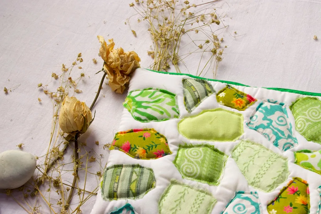 Shades of Green Mosaic Pouch