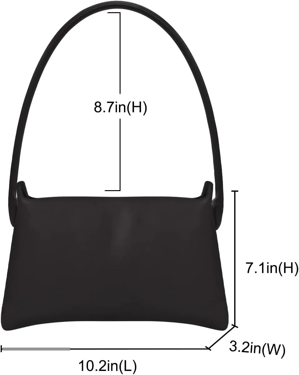 Shoulder Bag for Women Y2K Trendy Purse Rubber Handle Mini Clutch Underarm Purse with Zipper Closure