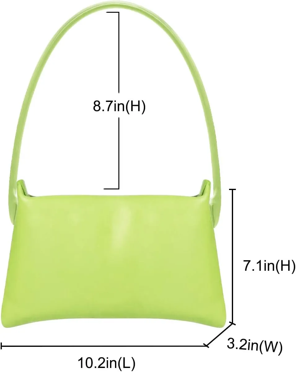 Shoulder Bag for Women Y2K Trendy Purse Rubber Handle Mini Clutch Underarm Purse with Zipper Closure