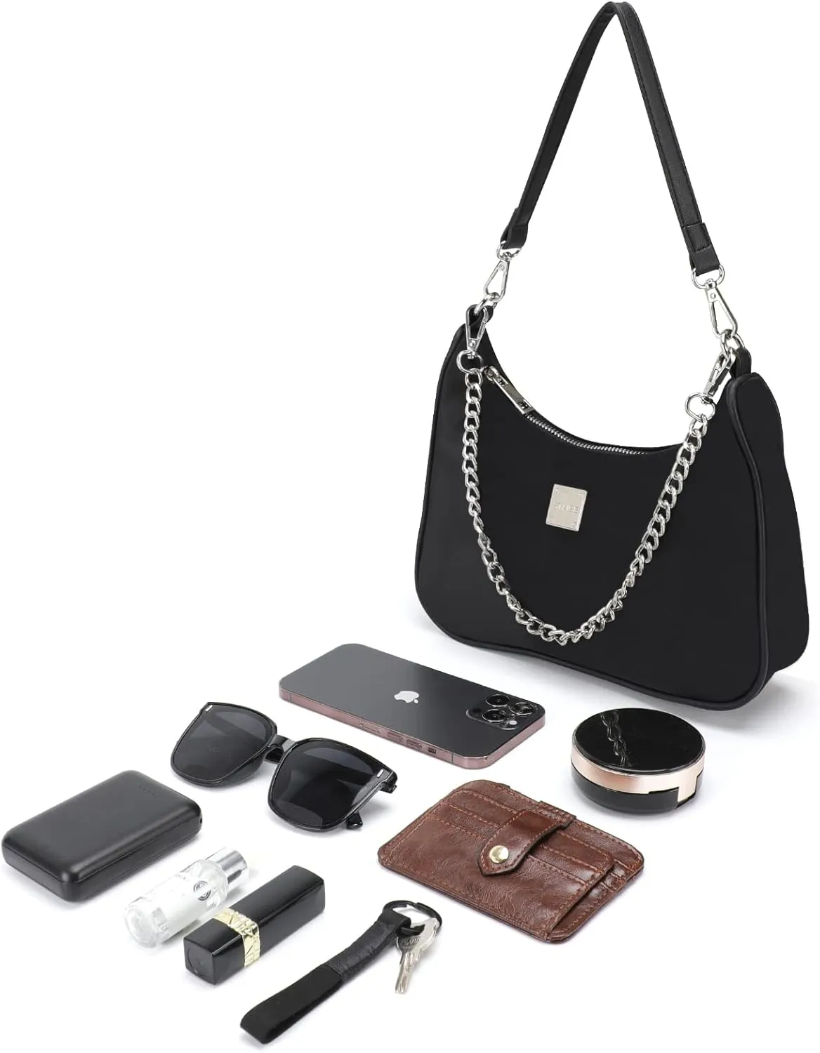 Shoulder Bags for Women, Trendy Crocodile Handbag Purses, Women’s Leather Crossbody Bag with Adjustable Straps/Chain