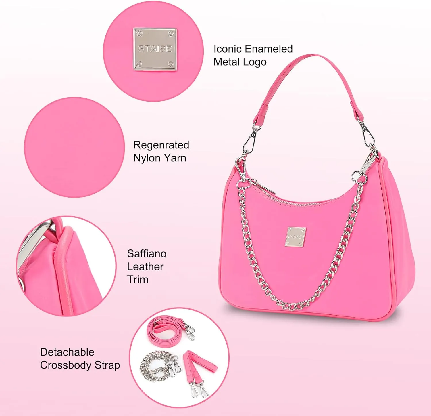 Shoulder Bags for Women, Trendy Crocodile Handbag Purses, Women’s Leather Crossbody Bag with Adjustable Straps/Chain