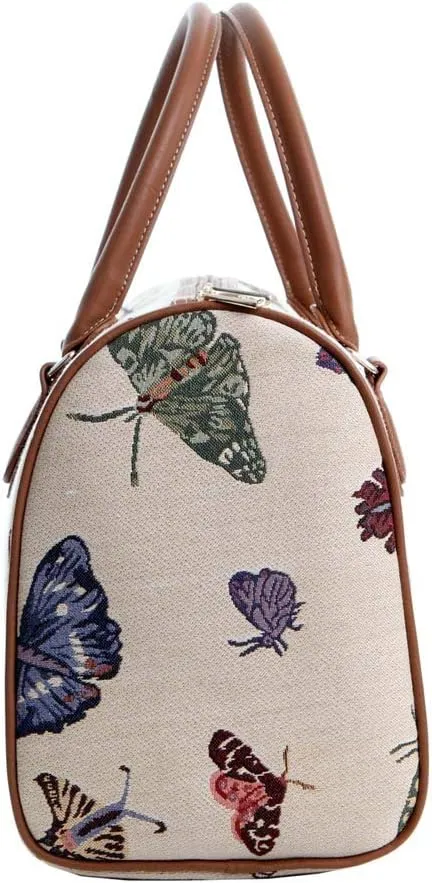 Signare Tapestry Duffle Bag Overnight Bags Weekend Bag for Women In Butterfly Design (TRAV-BUTT)