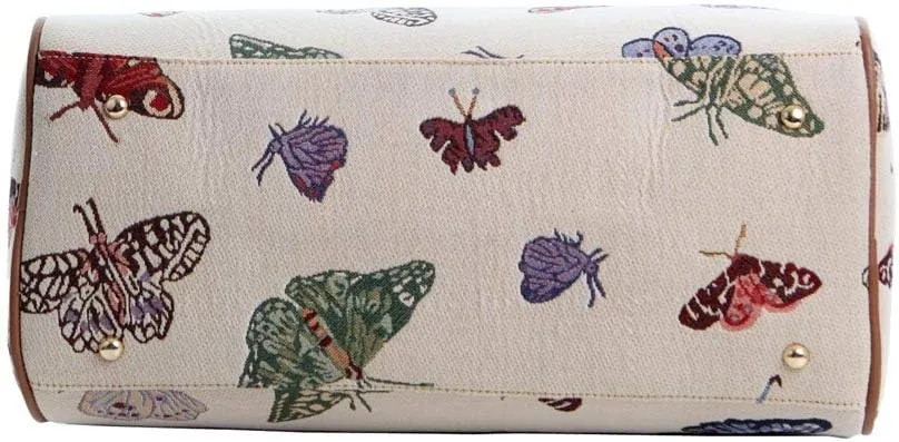 Signare Tapestry Duffle Bag Overnight Bags Weekend Bag for Women In Butterfly Design (TRAV-BUTT)