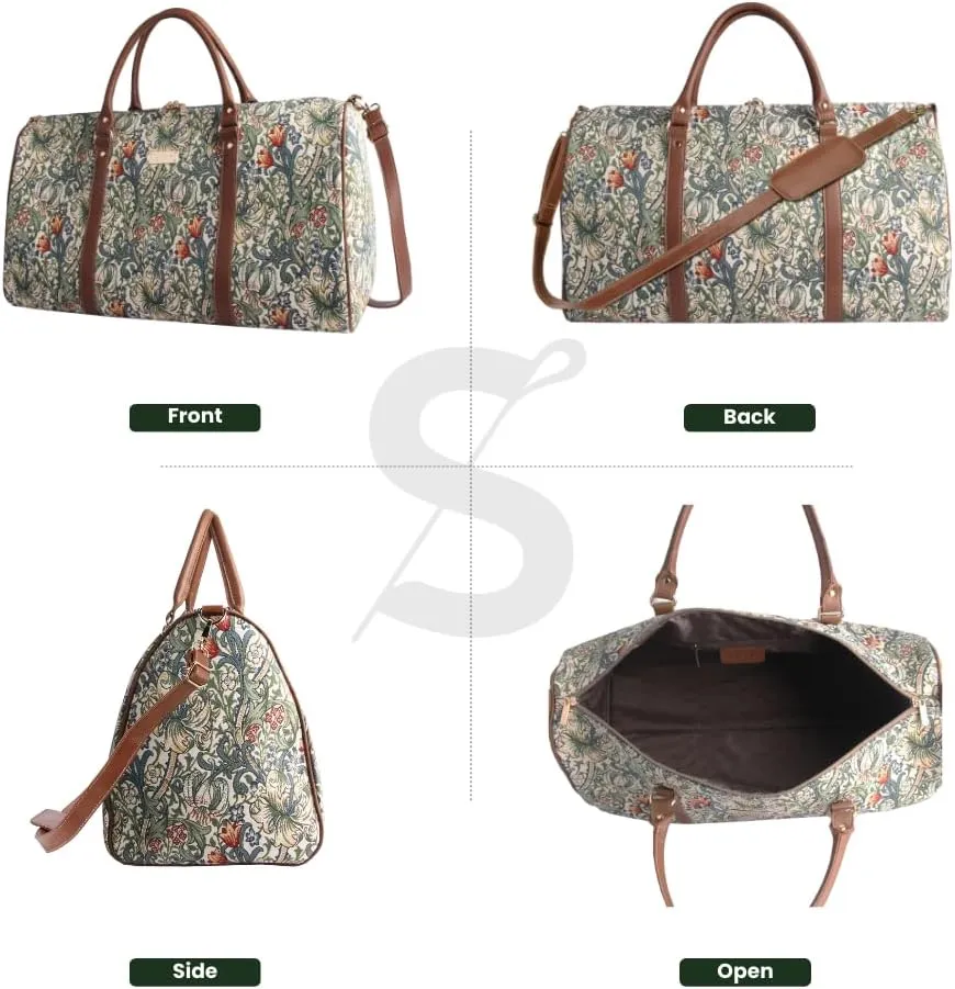 Signare Tapestry Large Travel Duffle Bag Ladies Overnight Weekender Carryon Gym Sports Duffel bags for Women