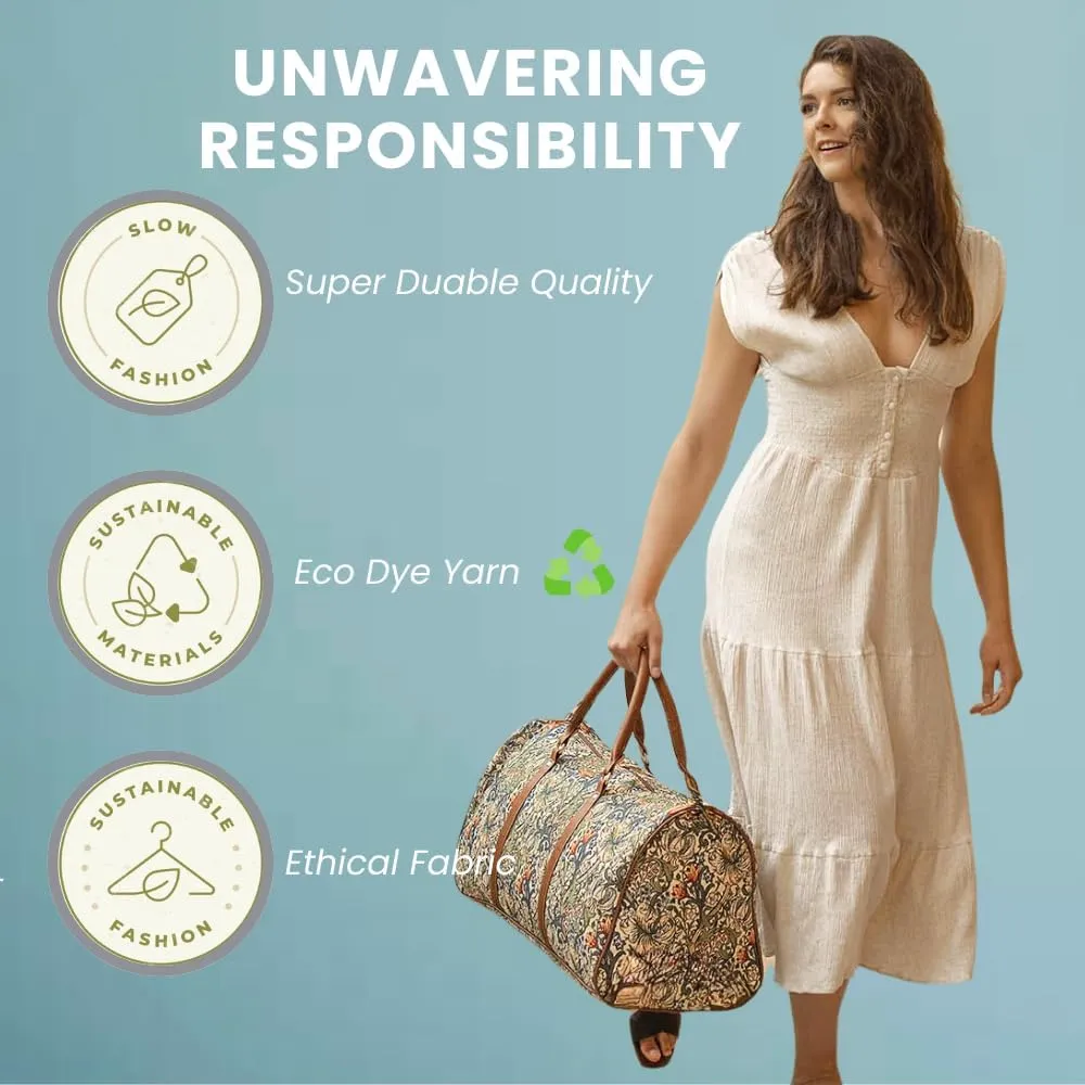 Signare Tapestry Large Travel Duffle Bag Ladies Overnight Weekender Carryon Gym Sports Duffel bags for Women