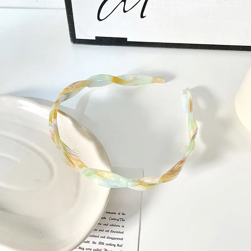 Simple Twist Colorful Acrylic Headbands DP25B880