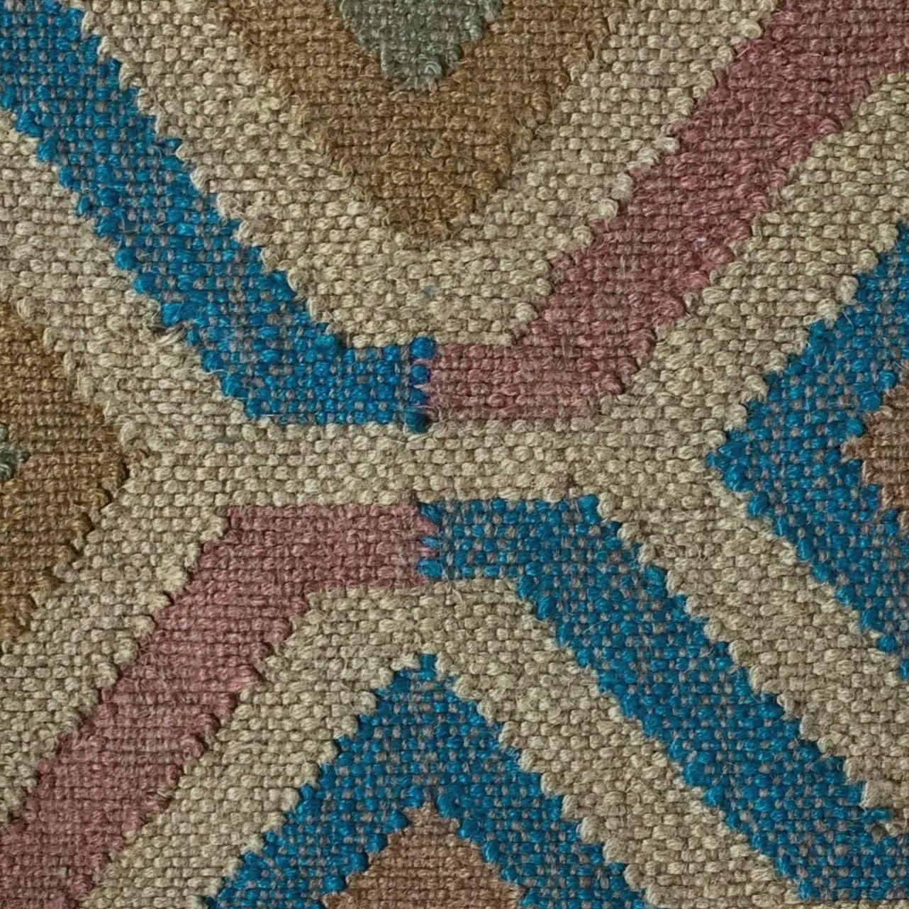 SIMPLIHOME Johanna Boho Square Pouf in Multi-Color KILIM Woven Jute for the Living Room, Bedroom and Kids Room