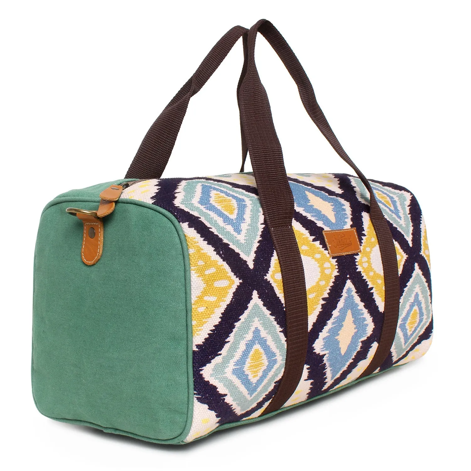 Sixtease Up-cycled Canvas Duffle Bag: Sustainable Style, Urban Adventure, Perfect for Eco-Conscious Explorers and Trendsetting Travelers! - (SB-4111)