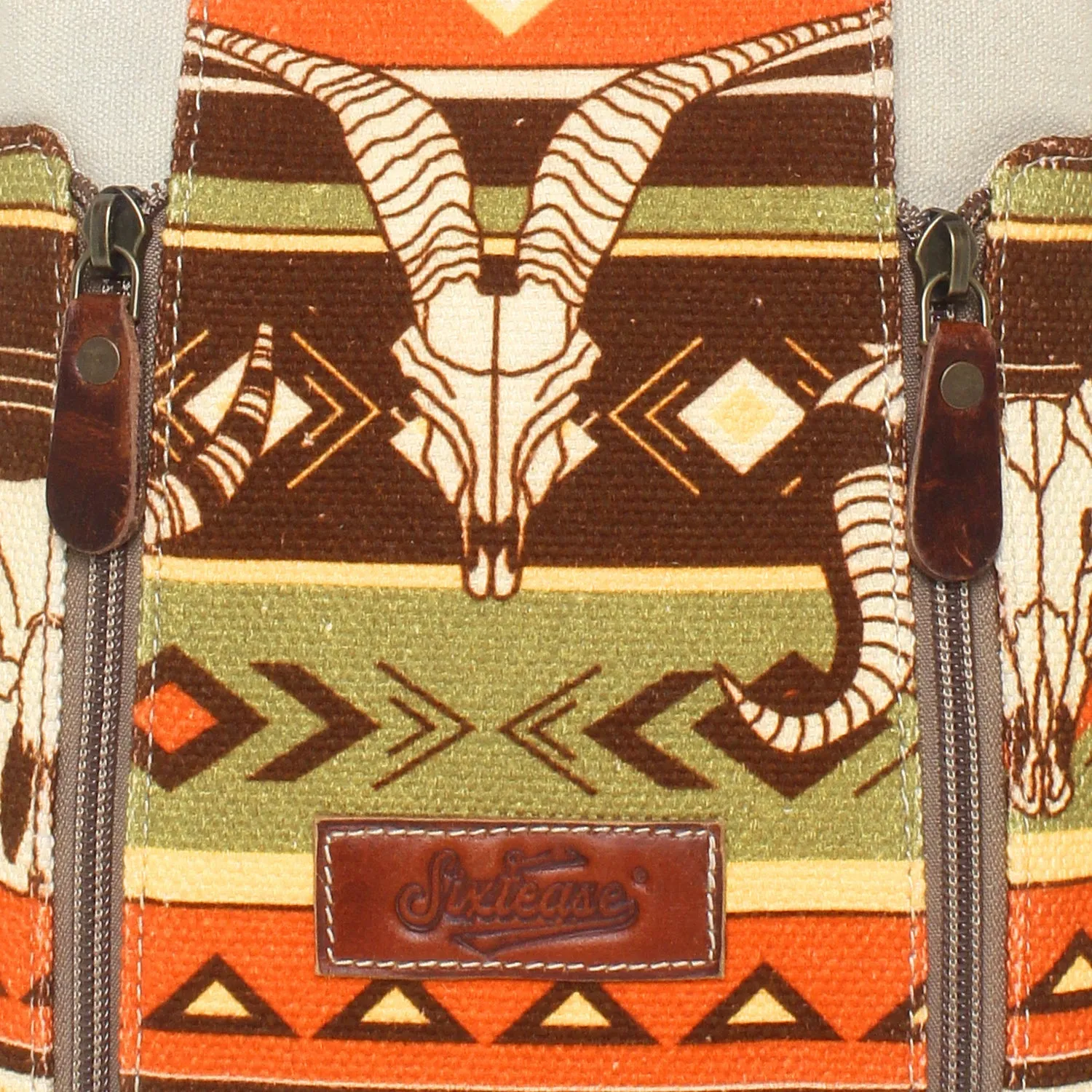 Sixtease Up-cycled Canvas Travel Sling Bag: Journey in Sustainable Style, Where Convenience Meets Eco-Friendly Craftsmanship! - (SB-4180)