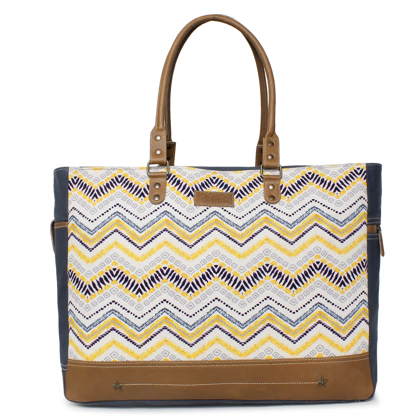 Sixtease Up-cycled Canvas Weekender Bag: Travel Smart with Sustainable Style, Perfect for Your Getaway Adventures! - (SB-4266)