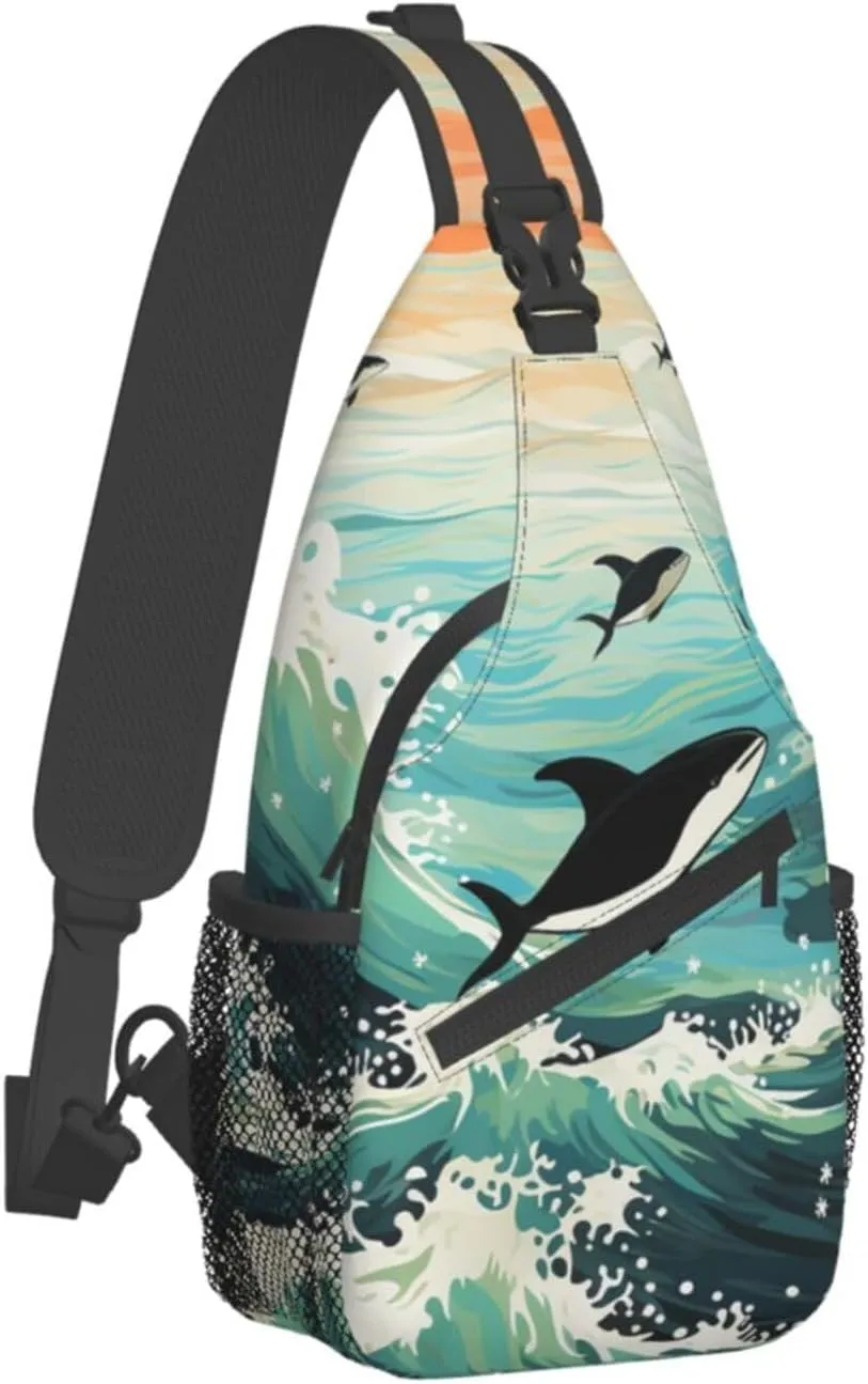 Sling Bag for Women Men Pacific Ocean biological Cross Chest Bag Diagonally Casual Fashion Travel Hiking Daypack
