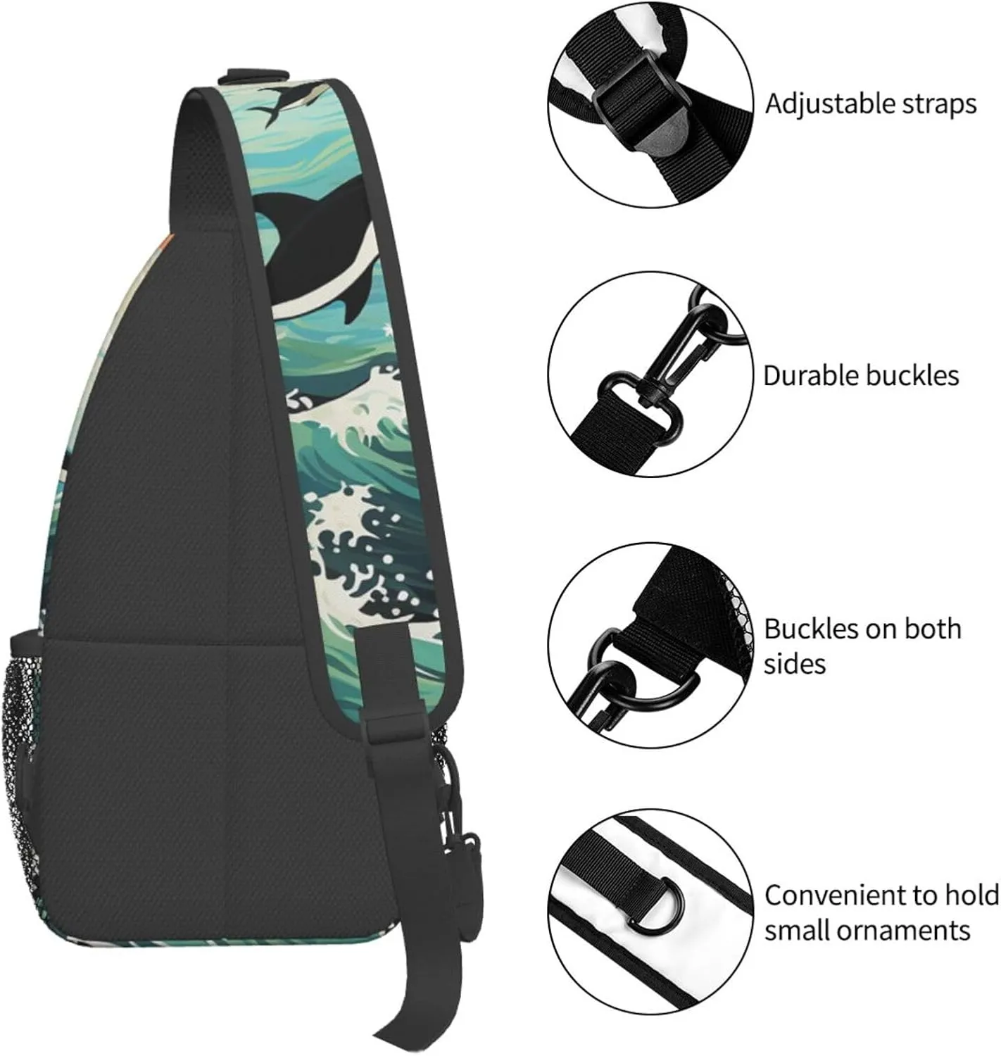 Sling Bag for Women Men Pacific Ocean biological Cross Chest Bag Diagonally Casual Fashion Travel Hiking Daypack