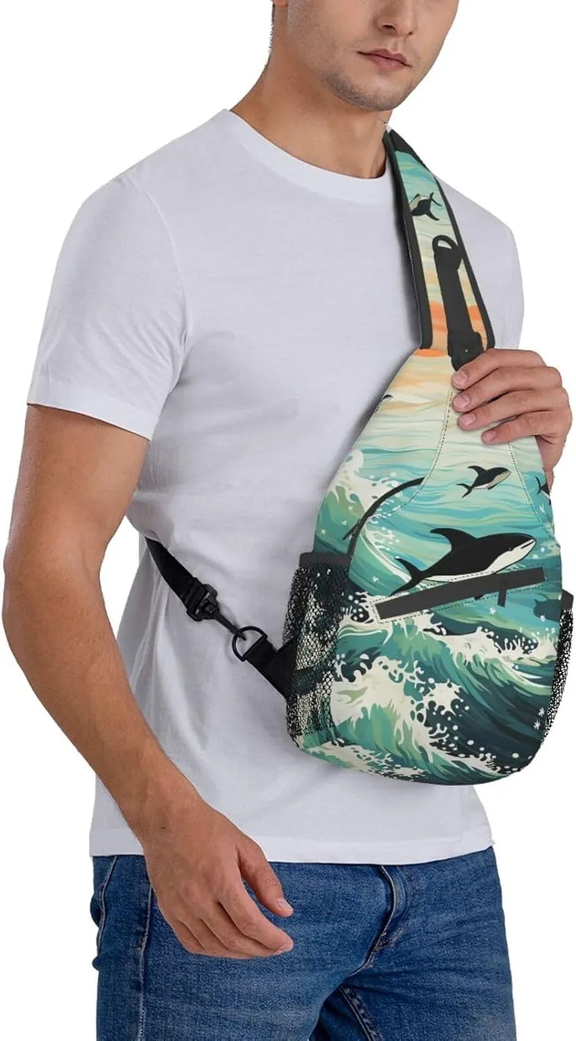 Sling Bag for Women Men Pacific Ocean biological Cross Chest Bag Diagonally Casual Fashion Travel Hiking Daypack