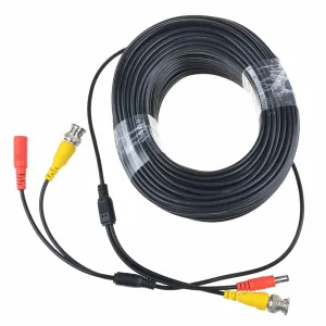 SLLEA 100ft Black BNC Connector Video Power Wire Cord Replacement for Q-See Camera Cable QT5440 QT228
