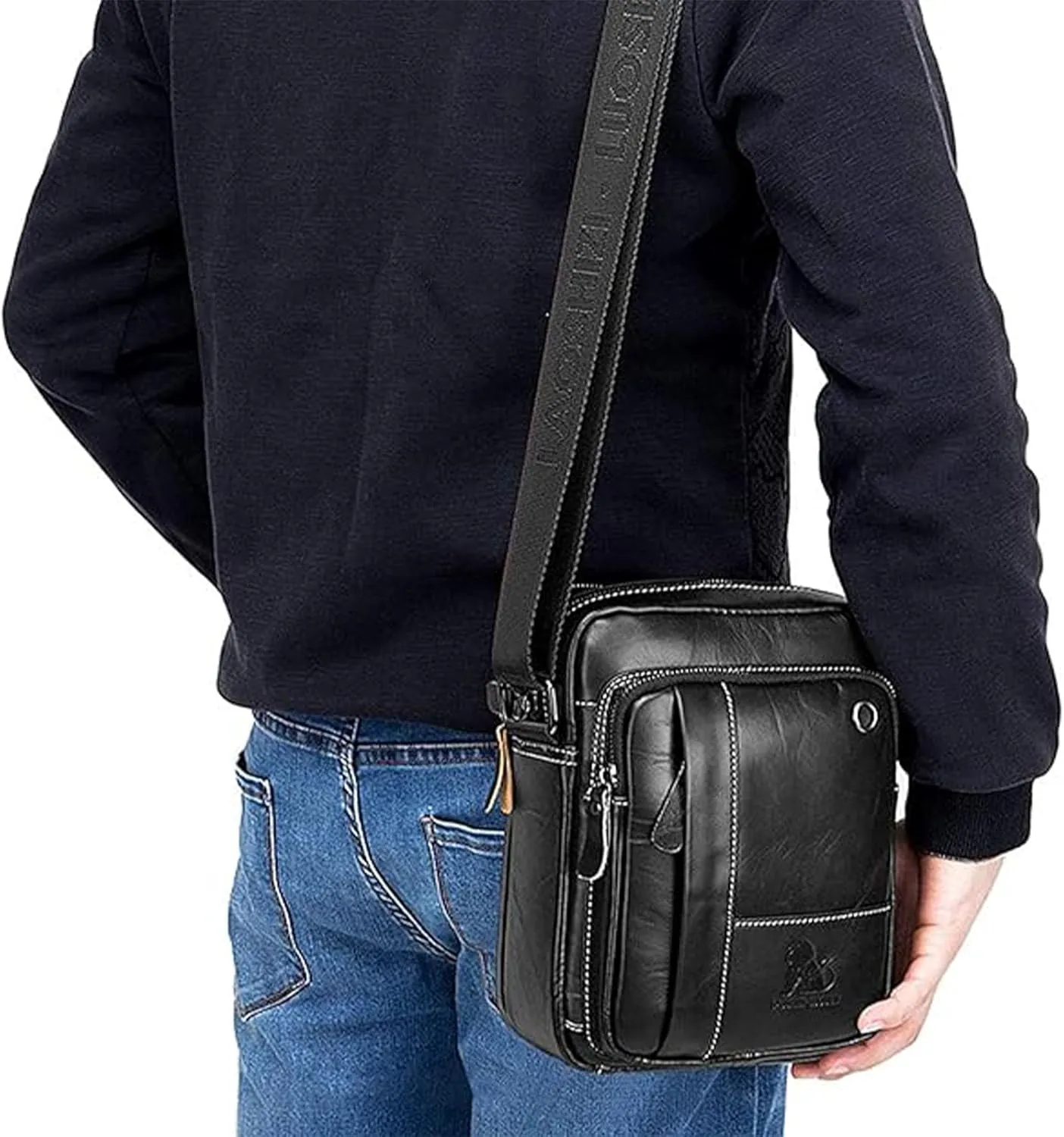 Small Crossbody Bags for Men Women,Genuine Leather Messenger Purse,Trendy Design Satchel Bag