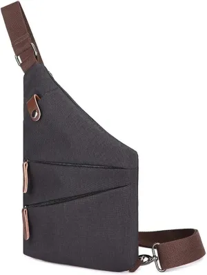 Small Leisure Sling Bag Shoulder Backpack Chest Pack Casual Hiking Rucksack Cross Body Daypack Crossbody(Black)
