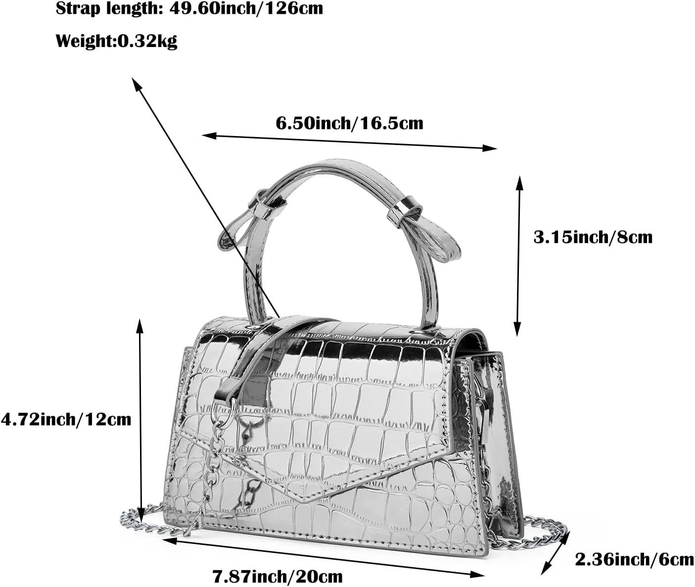 Small Silver Crossbody Satchel Y2K Evening Handbag for Women - Hobo Shoulder Tote Bag 2025