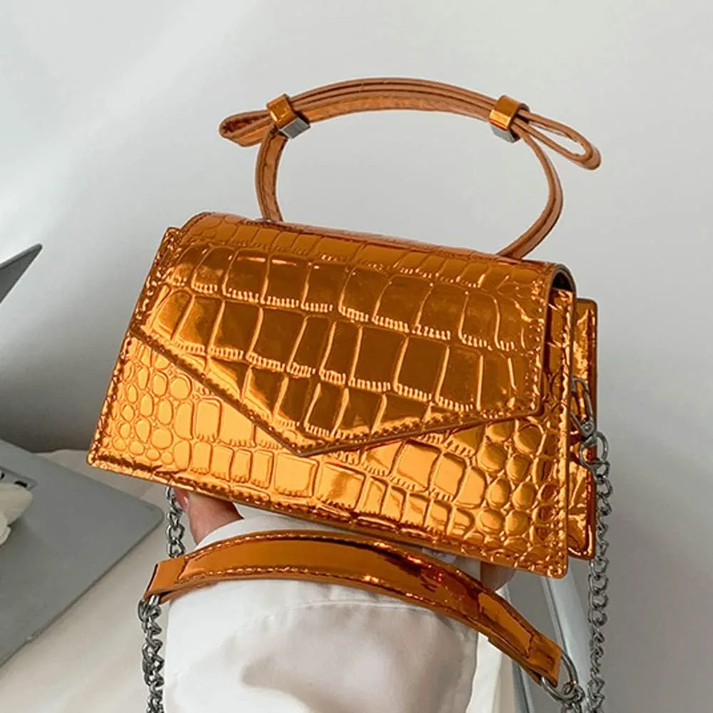 Small Silver Crossbody Satchel Y2K Evening Handbag for Women - Hobo Shoulder Tote Bag 2025