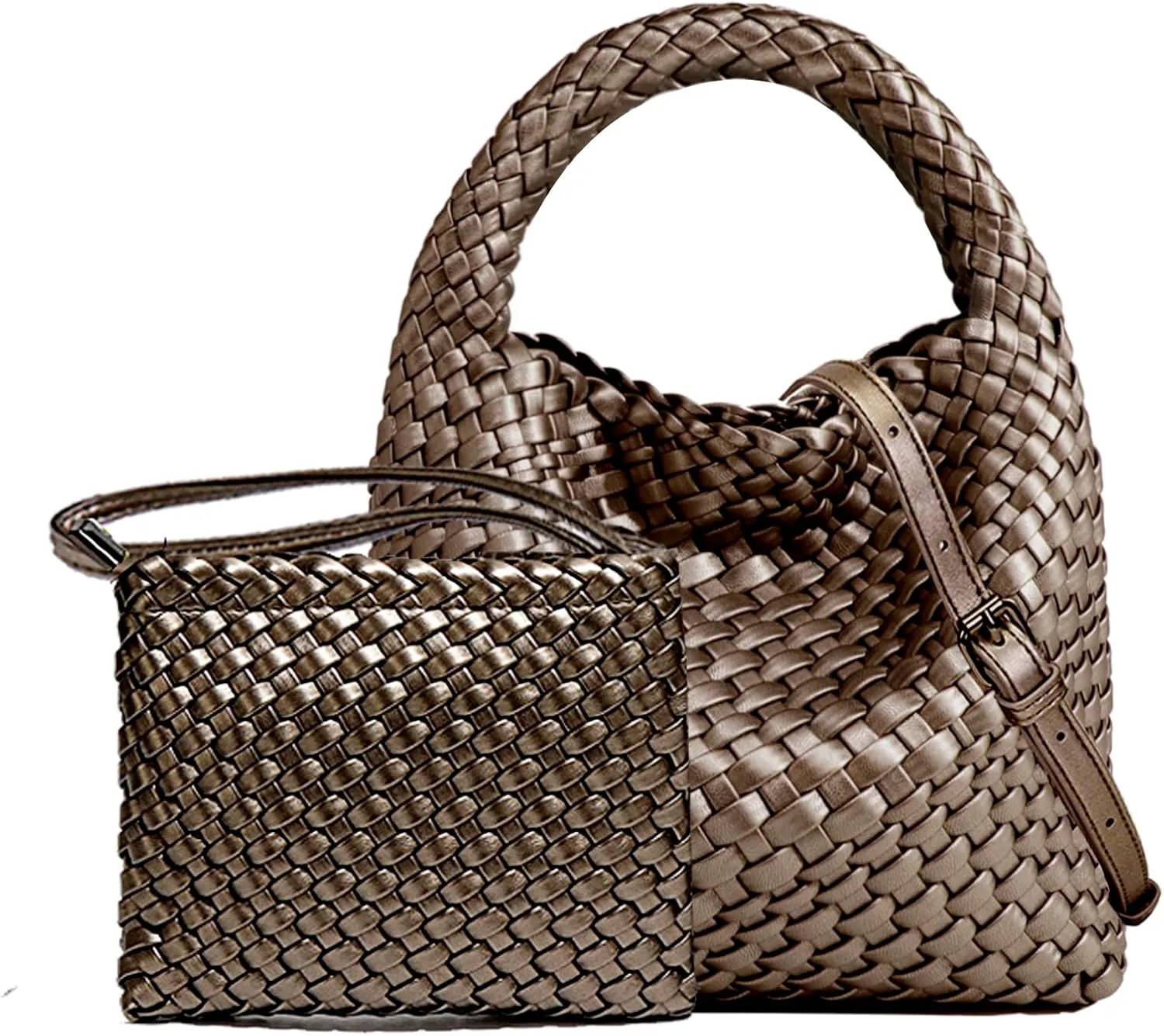 Small Woven Bags for Women Cute Hobo Tote Woven Handbag Mini Clutch Purse vegan leather Crossbody bags Shoulder Handmade Bag
