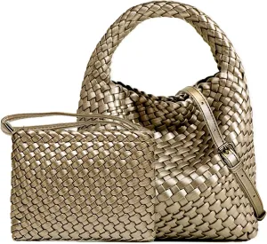 Small Woven Bags for Women Cute Hobo Tote Woven Handbag Mini Clutch Purse vegan leather Crossbody bags Shoulder Handmade Bag