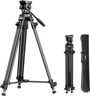 SmallRig AD-50 Lite Aluminum Video Tripod with Fluid Head, 11lbs Max Load | Compact Travel Tripod for Filmmakers | Portable Camera Tripods for Small Camcorder, Cameras