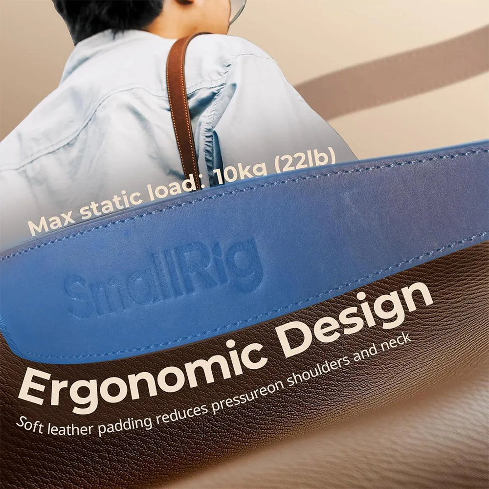 SmallRig Universal Leather Shoulder / Neck Strap with 43" Maximum Length and 10kgs Load Capacity for DSLR and Mirrorless Cameras | 5209
