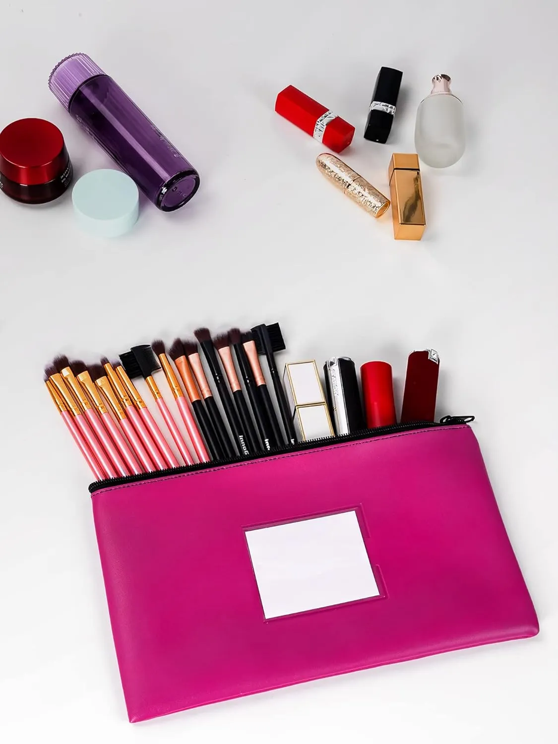 SMARTAKE 10-Pack Bank Deposit Money Bags with Zipper, 10 Colors Leather Bags Wallet Pouches with Label, Makeup Bags, for Cash, Coins, Cosmetics, Invoice, Bills, Tools, 11.5 x 6.2 Inches