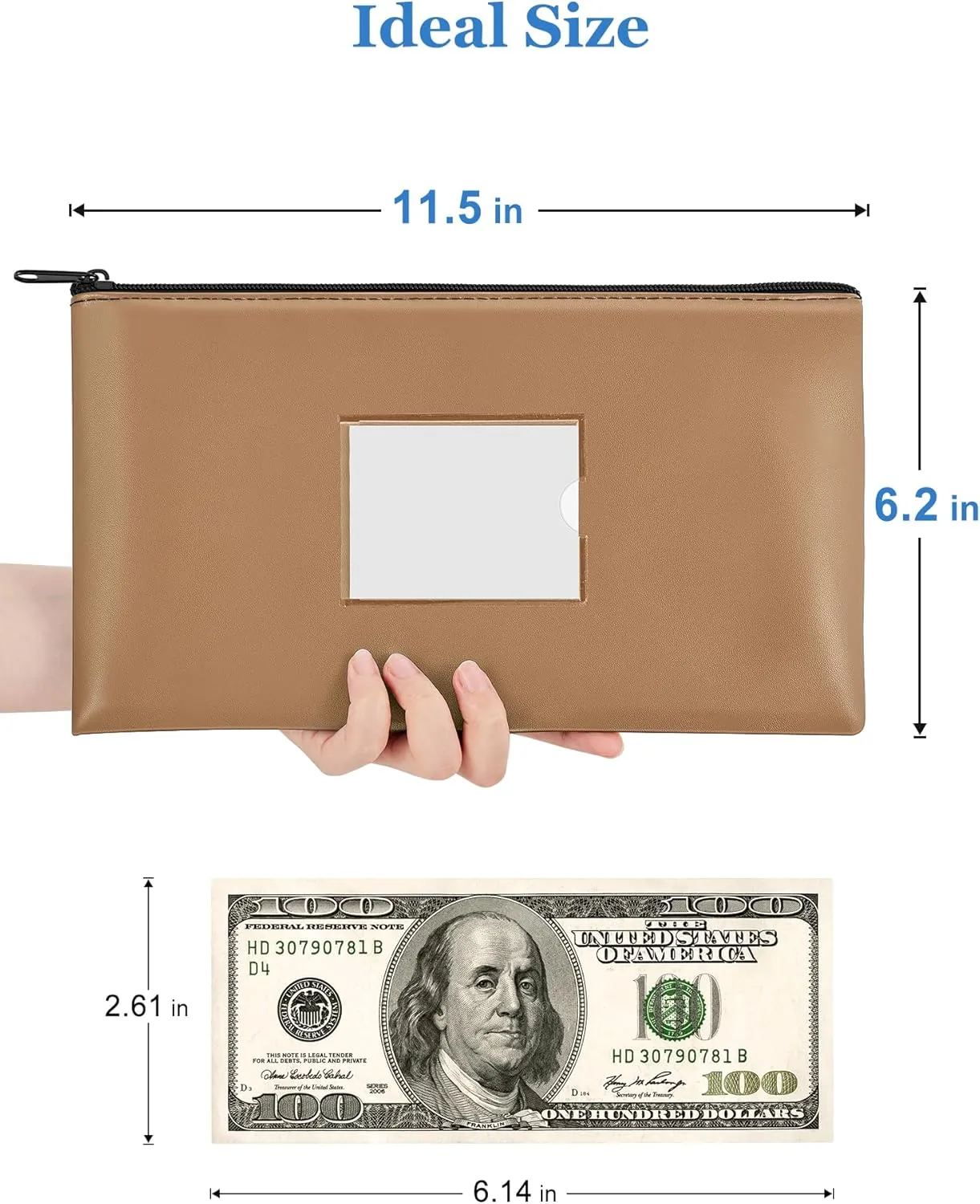 SMARTAKE 5-Pack Money Bags with Zipper, PU Leather Bank Deposit Bags, Waterproof Money Pouch for Organize Cash, Coins, Cosmetics, Invoice, Bills, Tools, 11.5 x 6.2 Inches, Macaroon Colors