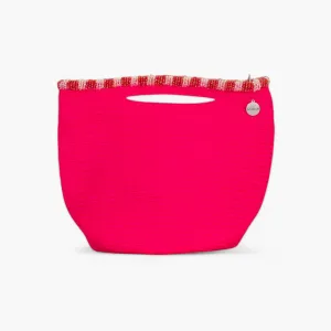 Solid top-handle bag | Magenta