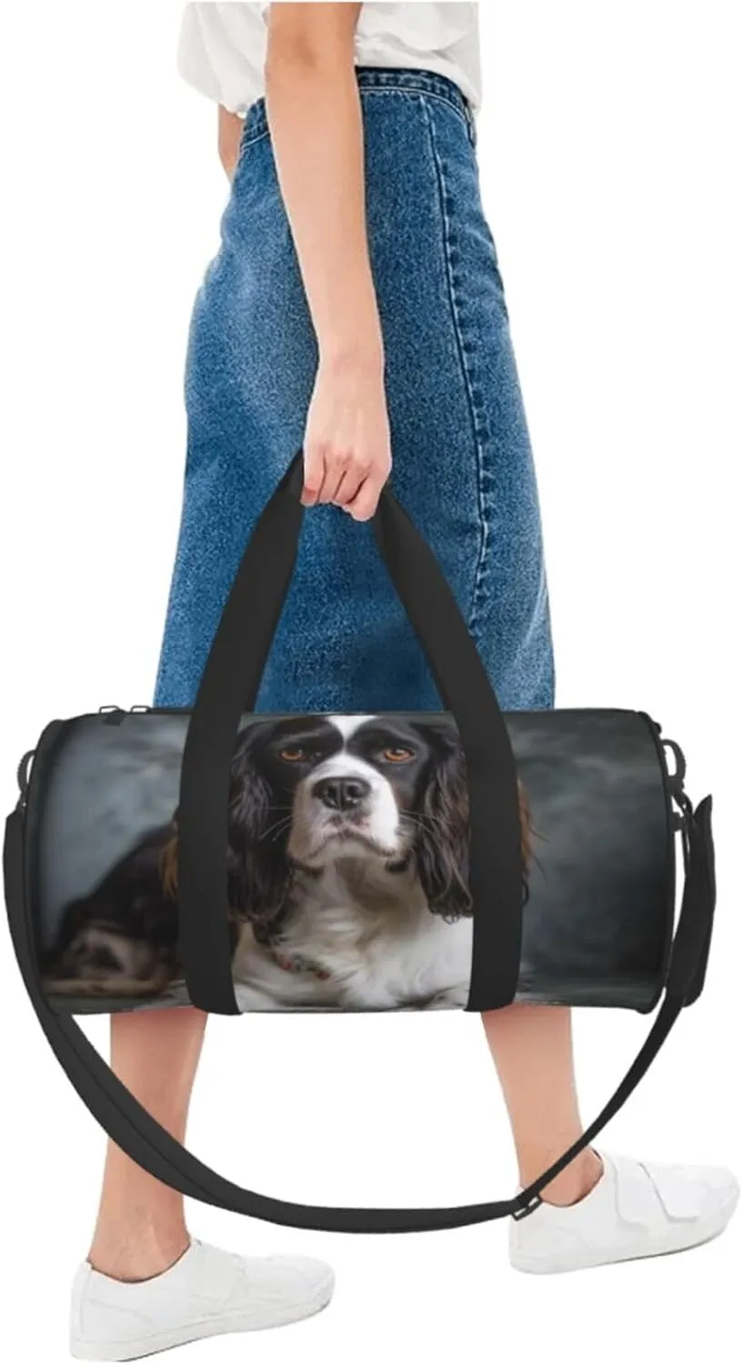 Spaniel On The Sofa Travel Duffle Bag for Men Women Sport Gym Bag Foldable Weekender Bag Carry on Overnight Bag for Travel Swimming Basketball