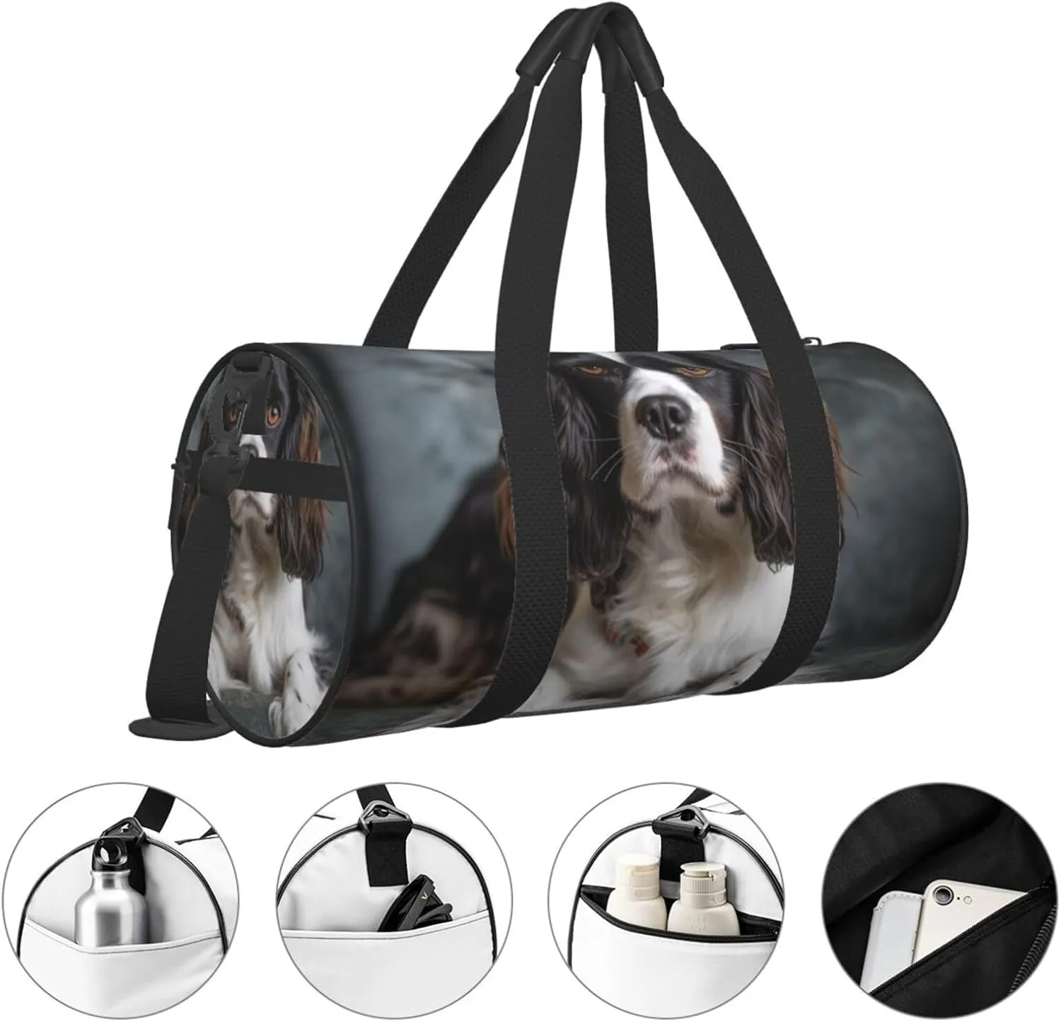 Spaniel On The Sofa Travel Duffle Bag for Men Women Sport Gym Bag Foldable Weekender Bag Carry on Overnight Bag for Travel Swimming Basketball