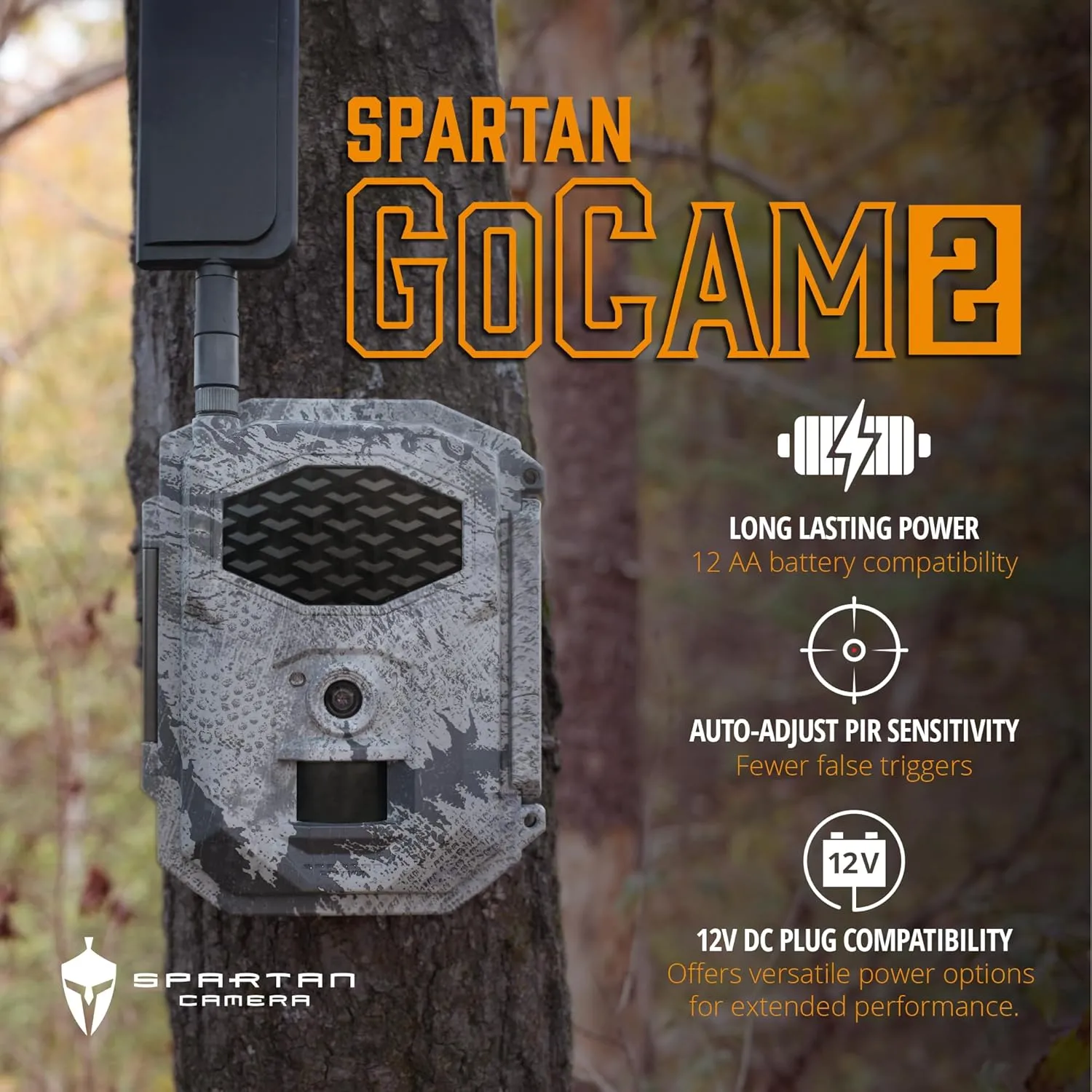 Spartan Camera 2025 Upgrade 2 Pack GoCam2 Cellular APP Control Trail Camera, 4G LTE, 1080P Video, FHD Photos, No Glow, Night Vision, Motion Activated, IP65 Water Resistant(Spartan Areus,Multi-carrier)