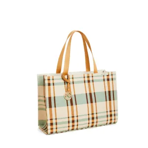 Spartina Market Tote Kalalanta Plaid Cream