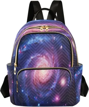Spiral Galaxy Space Backpack Purse for Women Fashion Small Mini Daypack Purse for Lady Anti-theft Shoulder Bag for Lady Women, Medium