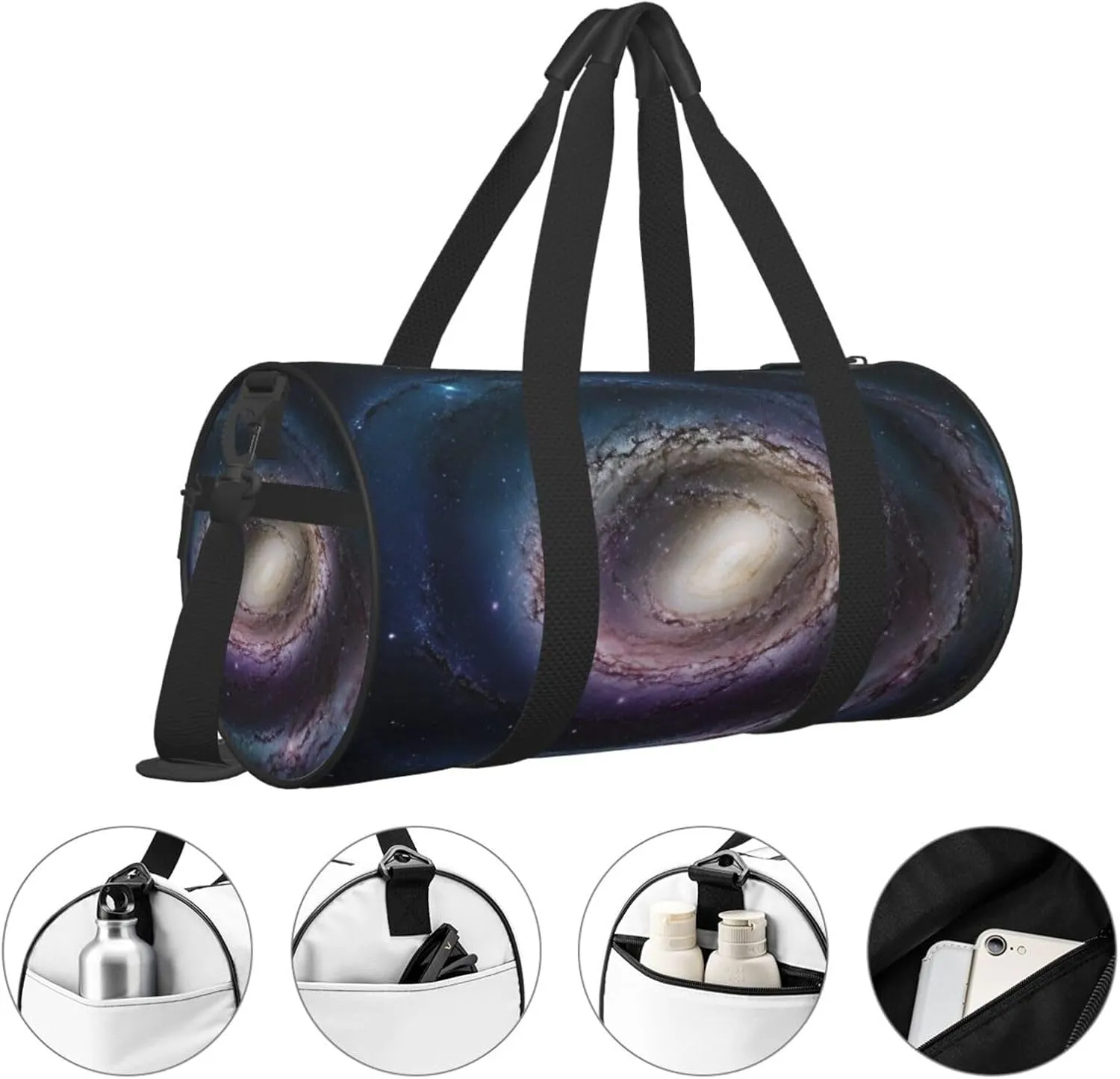 Spiral galaxy Travel Duffle Bag for Men Women Sport Gym Bag Foldable Weekender Bag Carry on Overnight Bag for Travel Swimming Basketball